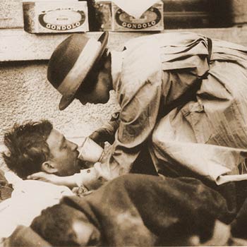 Red Cross Nurse helps soldier