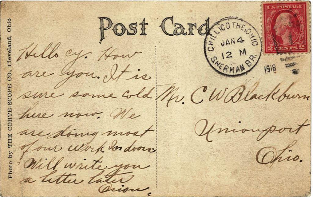 CampShermanPostcard12Jan1918back
