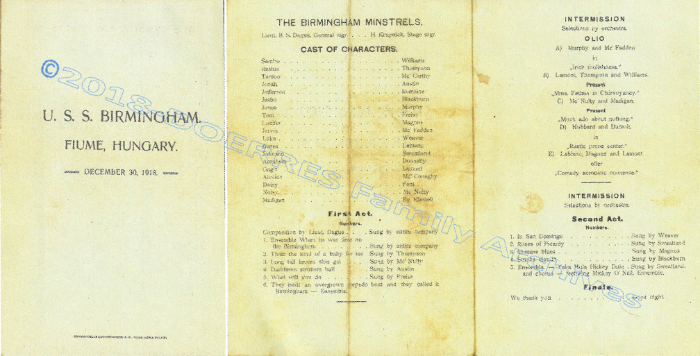 BIRMINGHAM Prgrm Fiume Dec1918comp