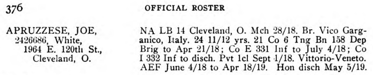 APRUZZESE 332 OhioWoldiers v1p376 Br Italy