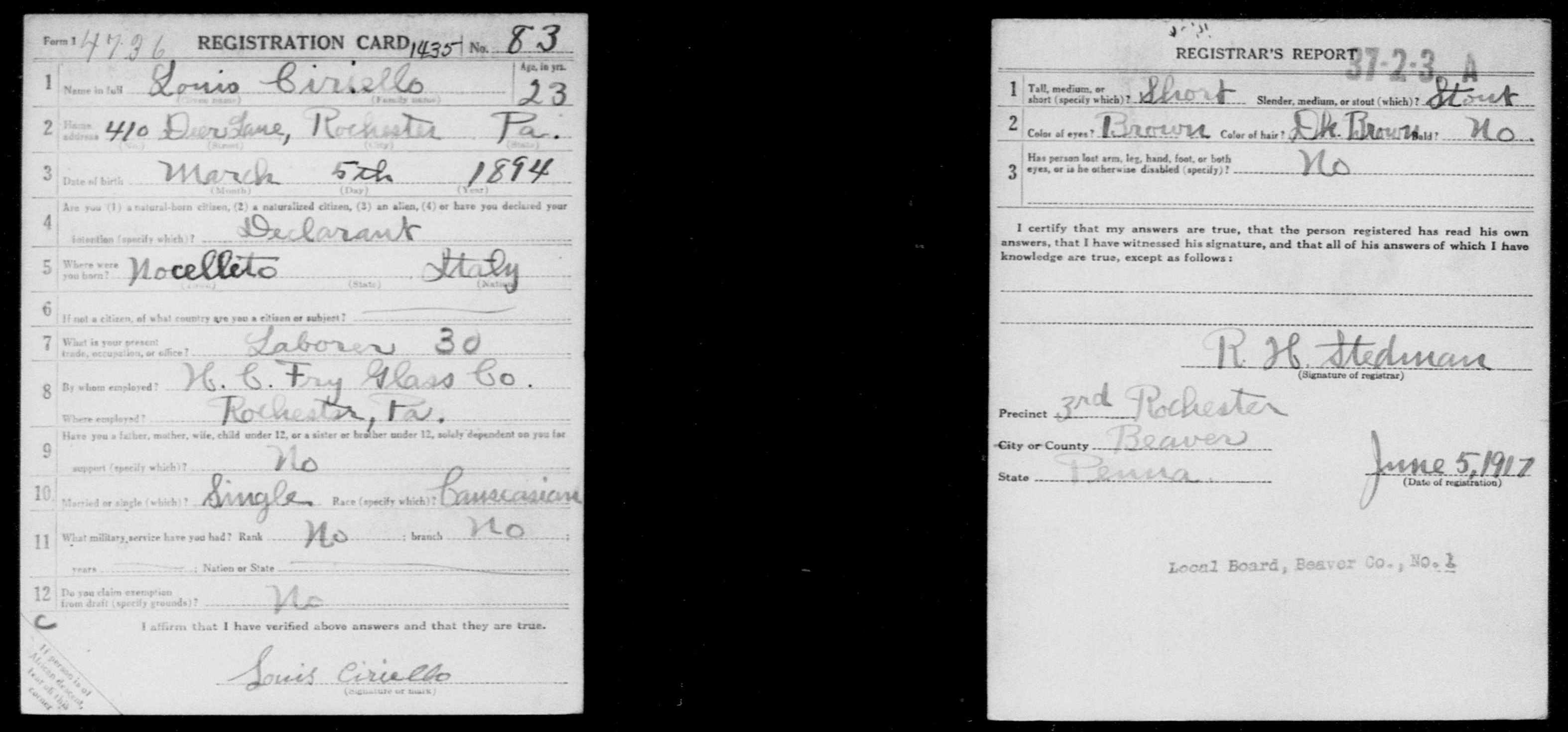 ciriello louis 332nd CoL