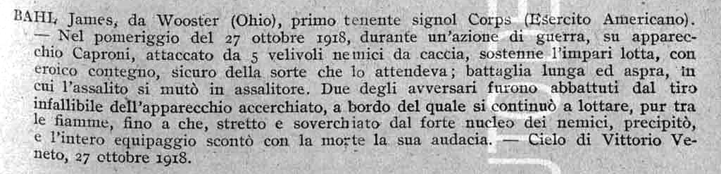 Bahl silver medal citation NastroAzzuro