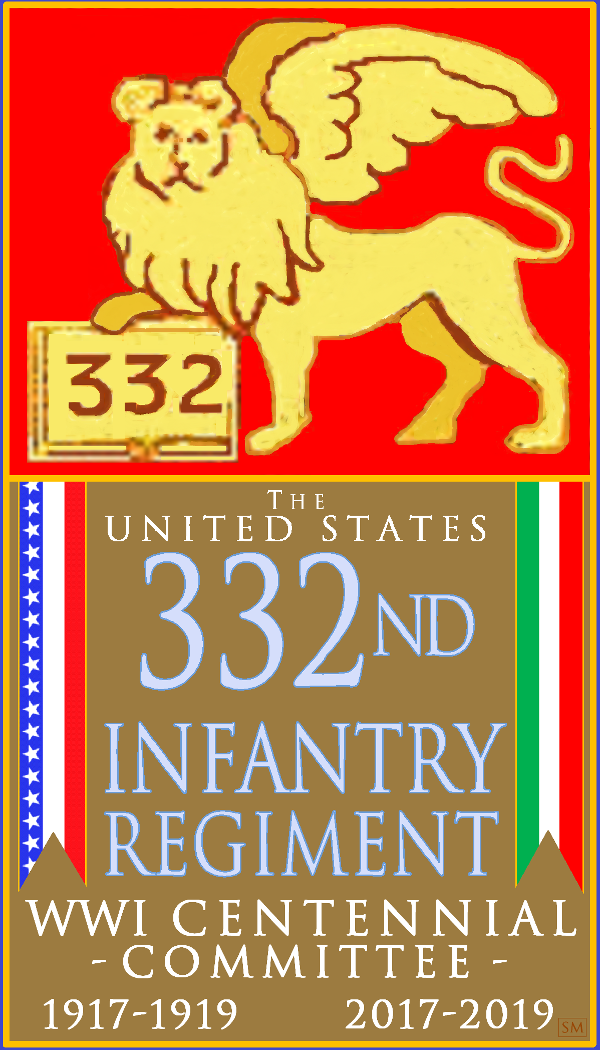 332nd Inf Regt WWI Centennial Committee logo-vertical