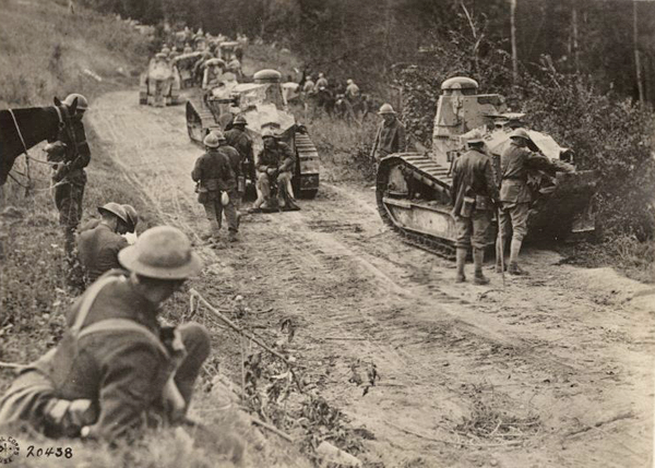 French tanks with horse