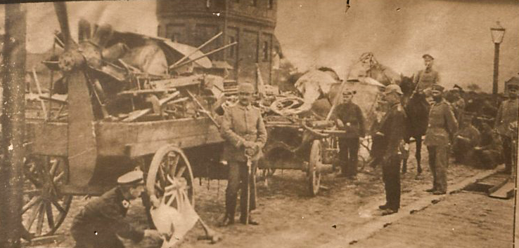 US aircraft parts on horse cart wwimus