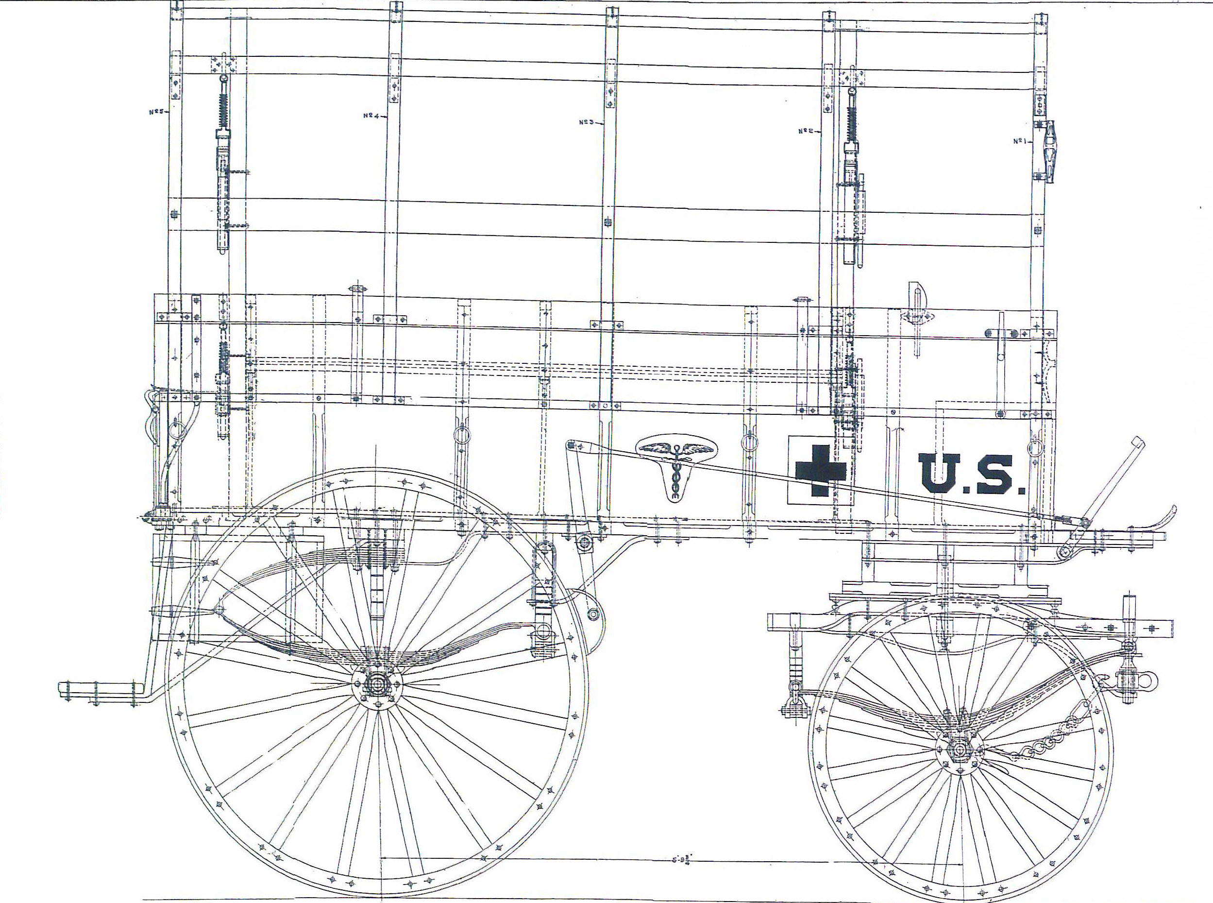 Military Ambulances 1909 schematic QM Museum
