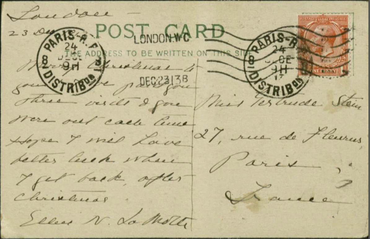 CWBackwash Postcard from Decemer 1913 from La Motte to Stein
