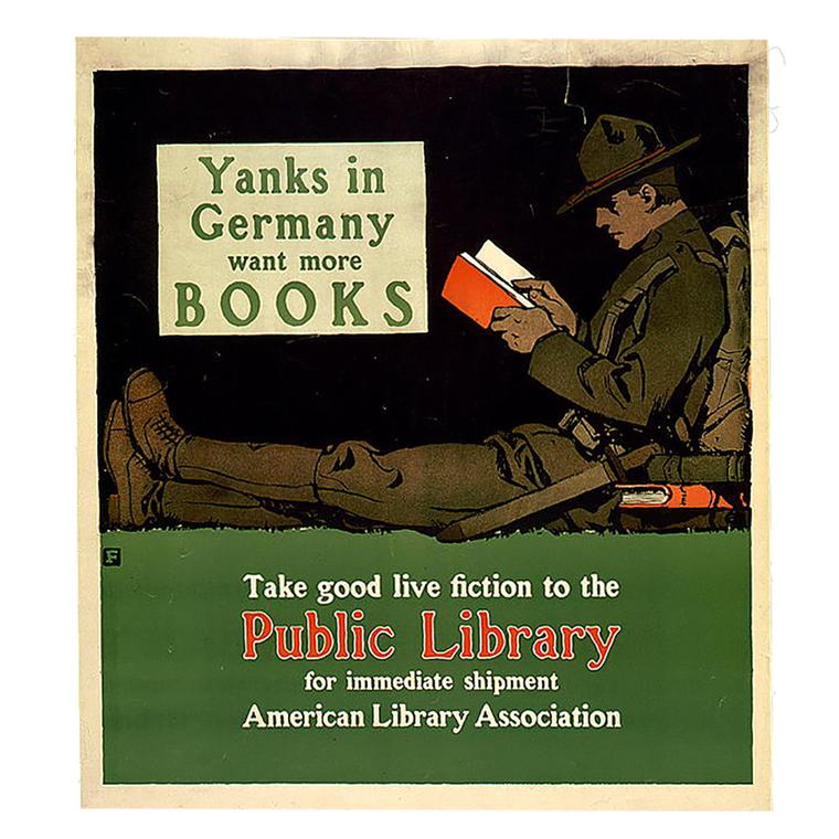 yanks in germany doughboy reading poster
