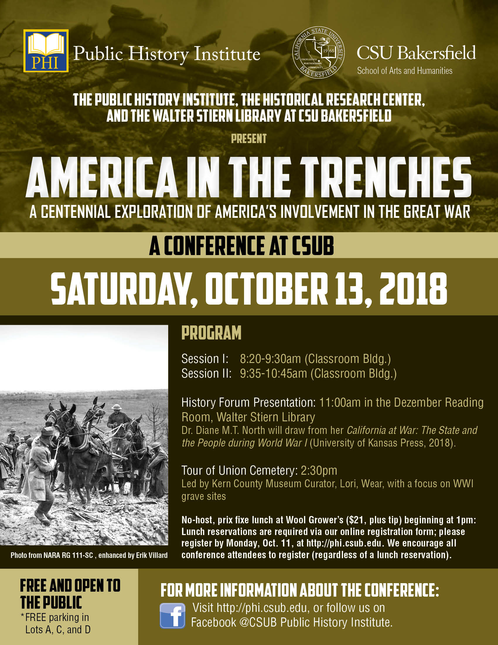 csub america in the trenches poster flyer