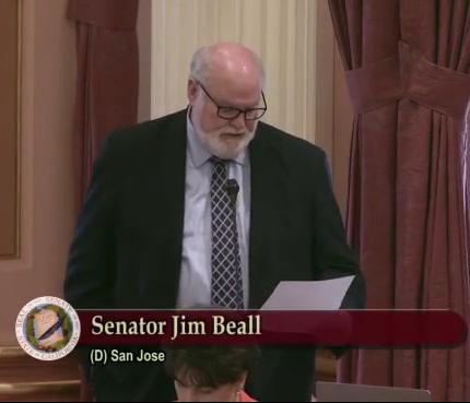 sen jim beall presents arc114 in senate