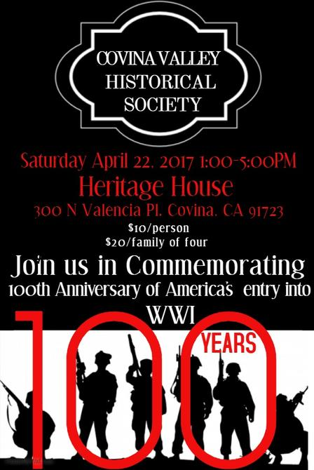 covina valley historical society centennail event poster