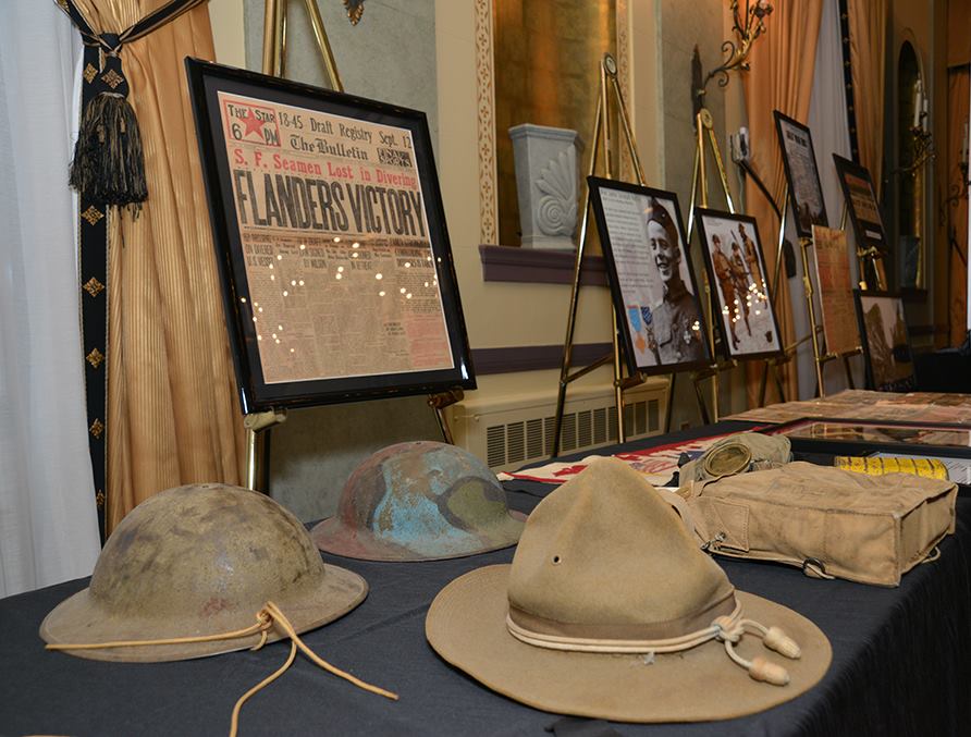 ww1 display at marines memorial commemoration april 6