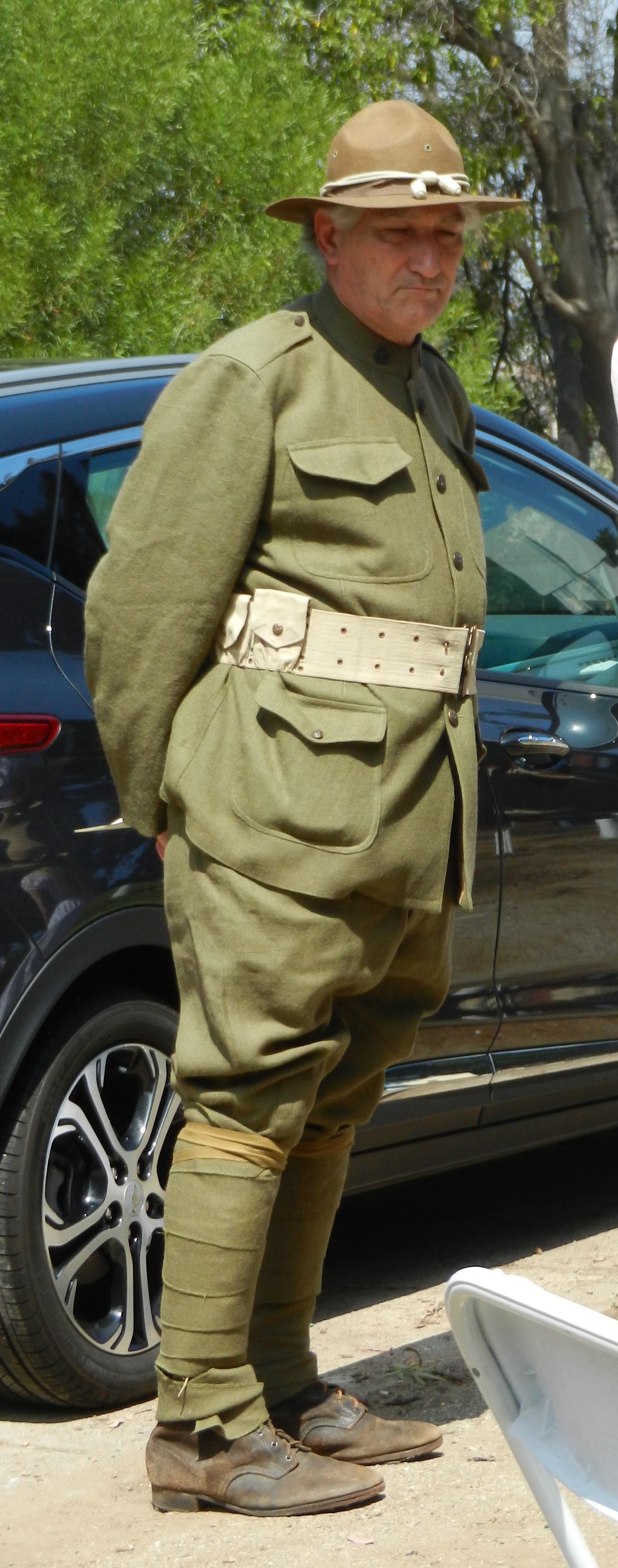 Re-enactor Phillip Dye of the Great War Historical Society 