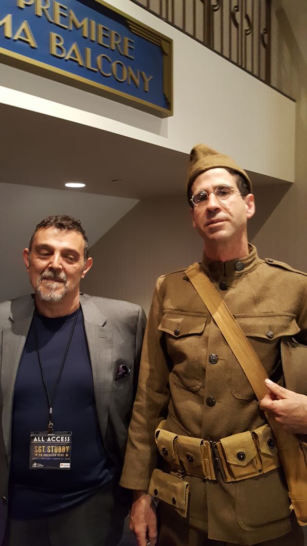 director richard lanni with reenactor damian stellabott result