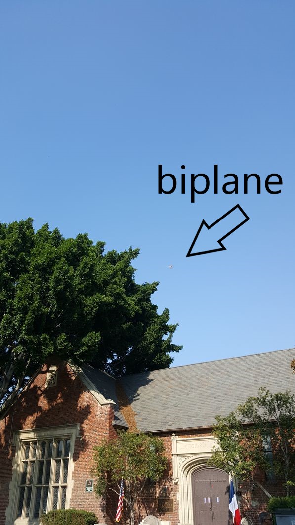 biplane appears over the memorial library result