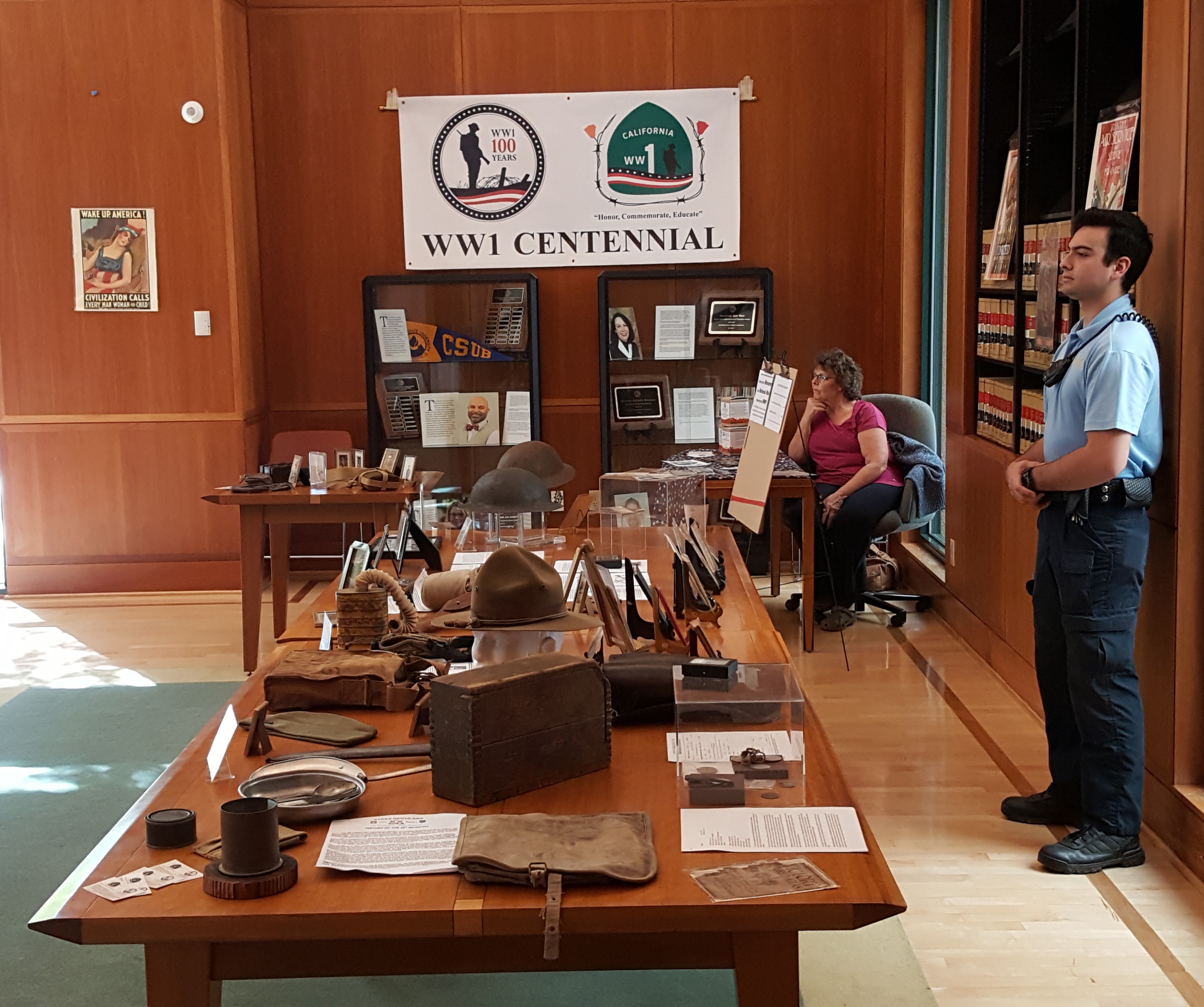 joni betten and security at task force display