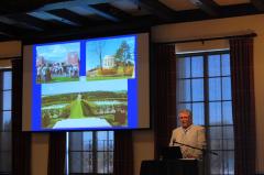 mike hanlon speaks at pershing family event