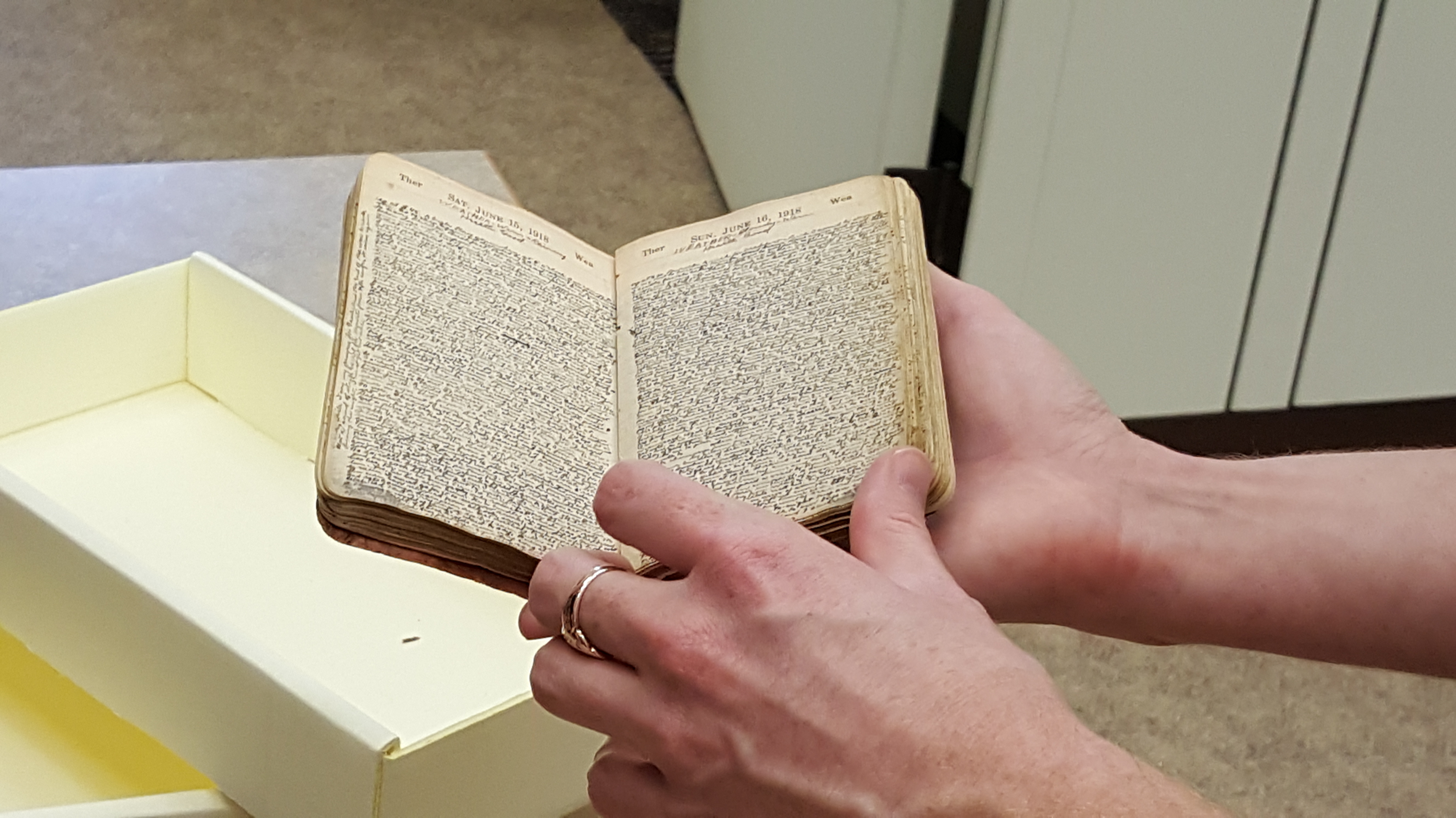 closeup of diary entry