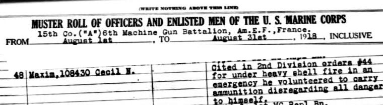 USMC Muster Roll