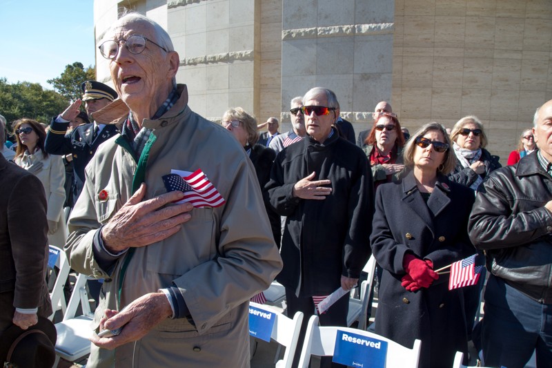 Martin Berning sings the national anthem at the beginning of the 2018 Veterans Day Commemoration at the Atlanta History Center on Sunday, November 11, 2018. This year's ceremony recognized the 100th anniversary of the end of World War I. (Photo: STEVE SCHAEFER / SPECIAL TO THE AJC)