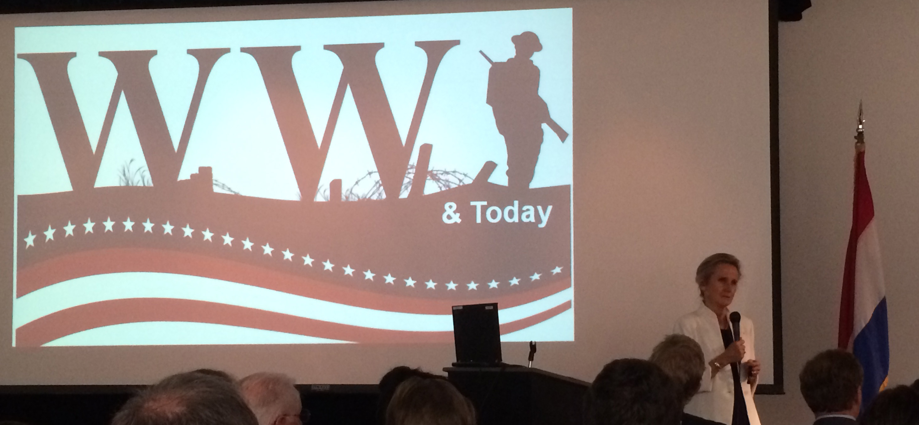 Dr. Seefried speaks in front of an audience