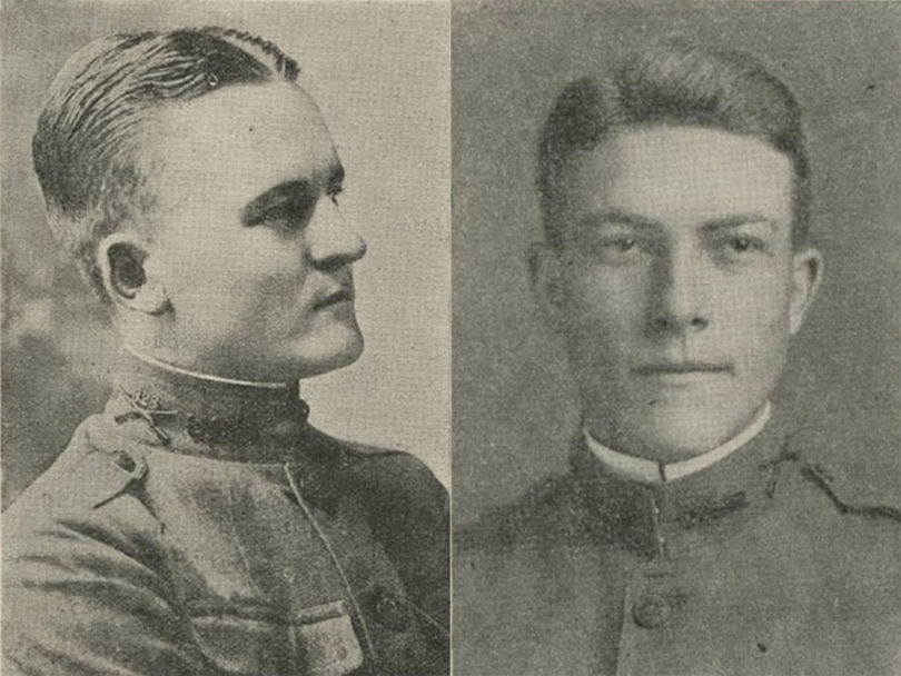 Black and White head shot and profile photo of a soldier