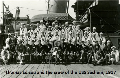 Thomas Edison and USS Sachem Crew