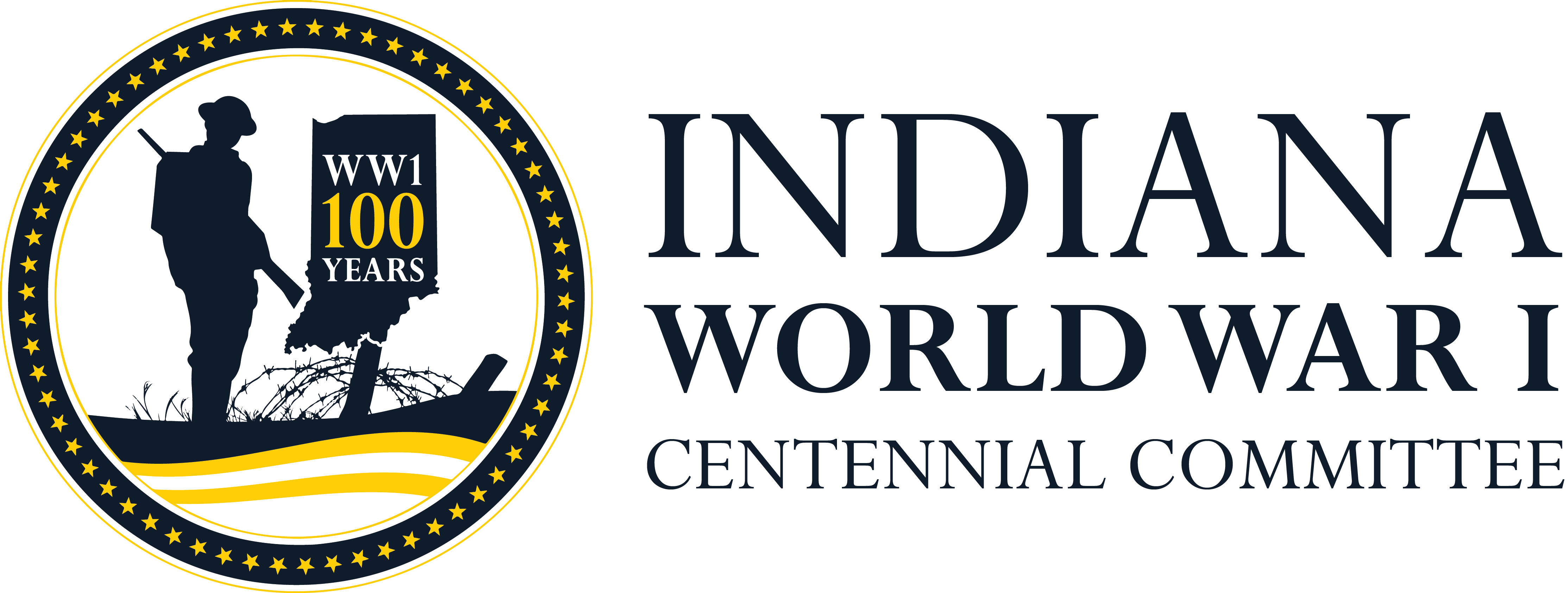 Horizontal Indiana WWI Centennial Committee Logo