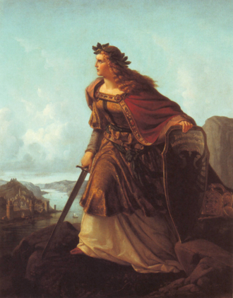 Lorenz Clasen 1860 Germania auf der Wacht am Rhein