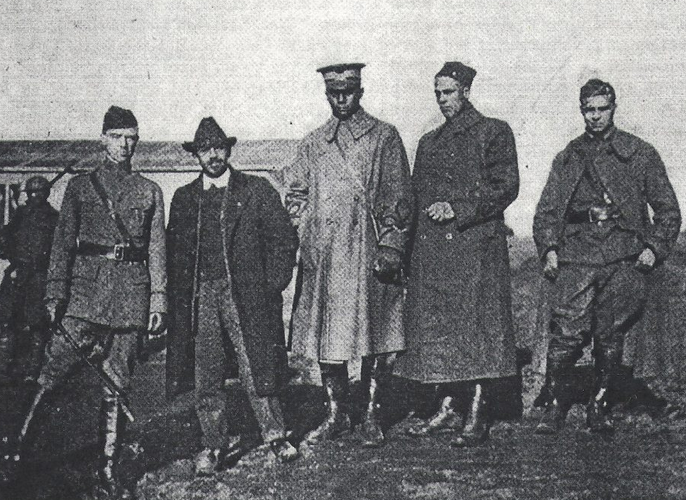 W. E. B. Du Bois with black officers in Le Mans France 1919 The Crisis June 1919