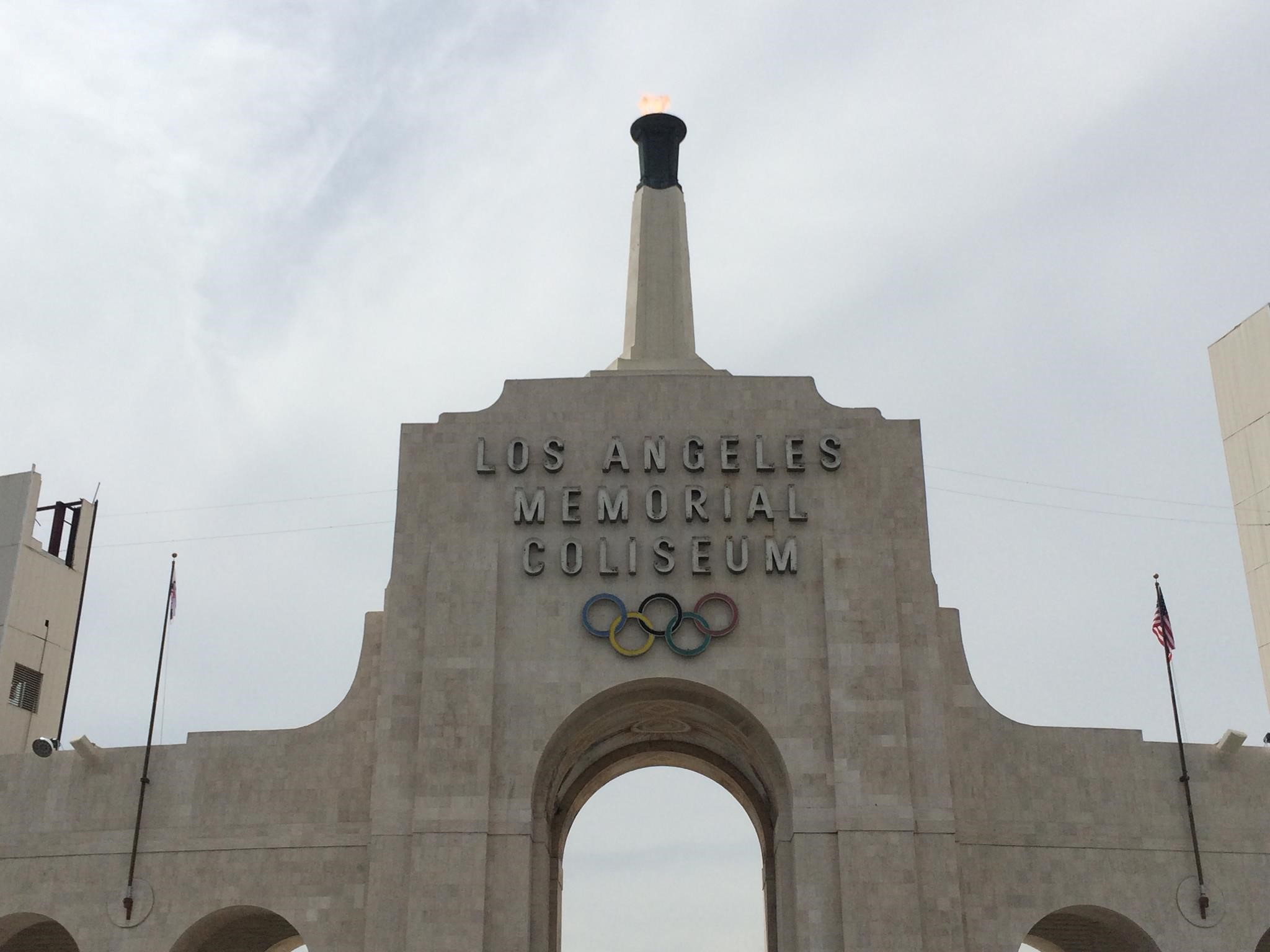 Flags at LA Coliseum