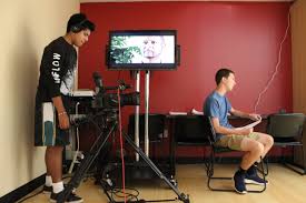 Student filmakers at work