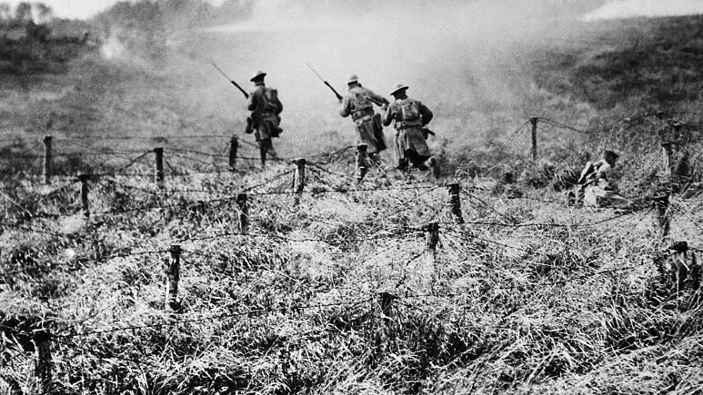 U.S. troops of the 107th Regiment Infantry 27th Division