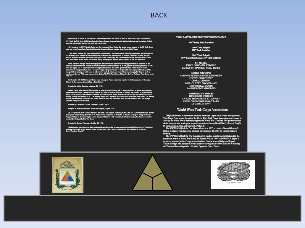 Back of proposed monument