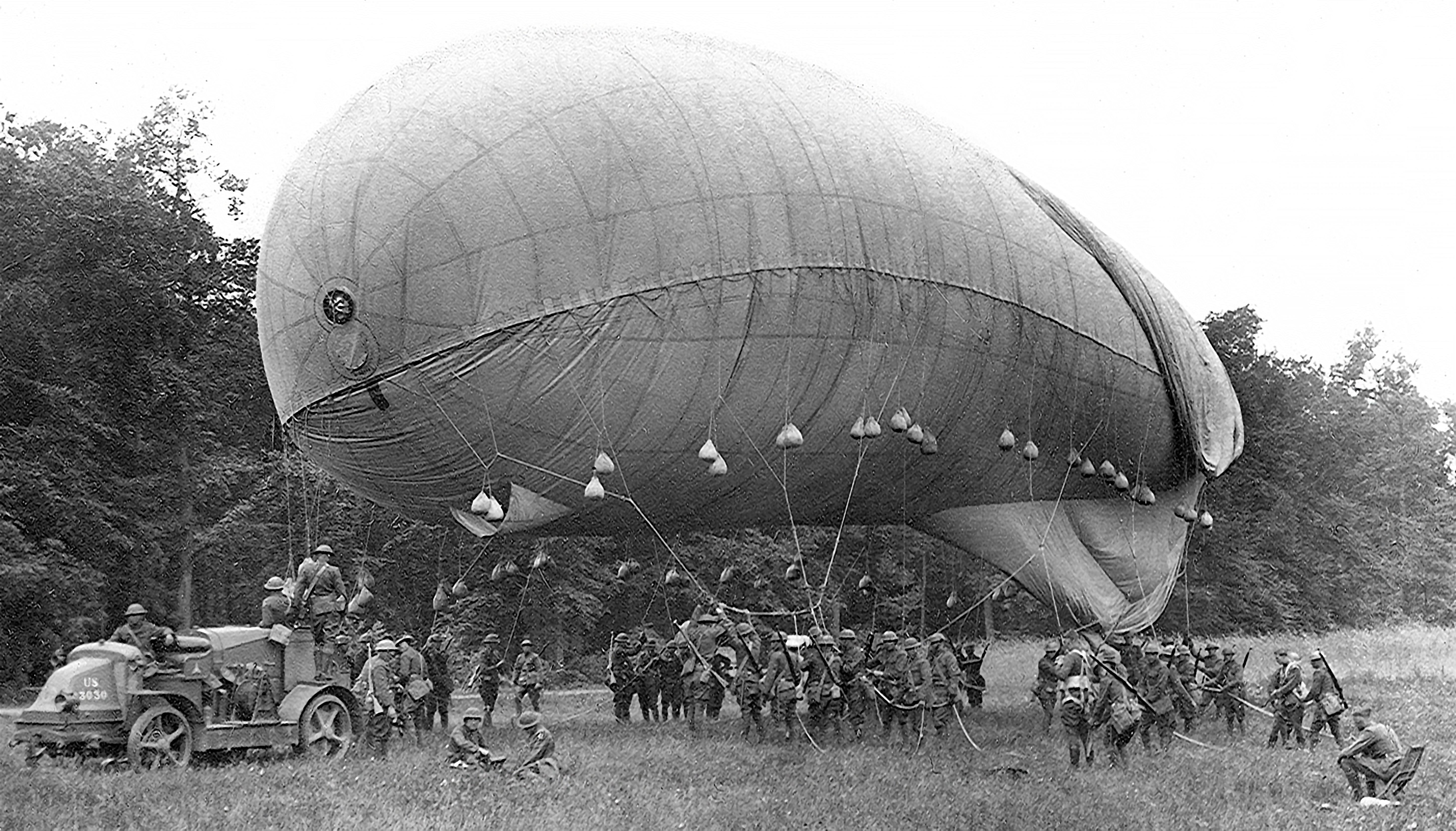 Observation Balloon About to Ascend 1918 