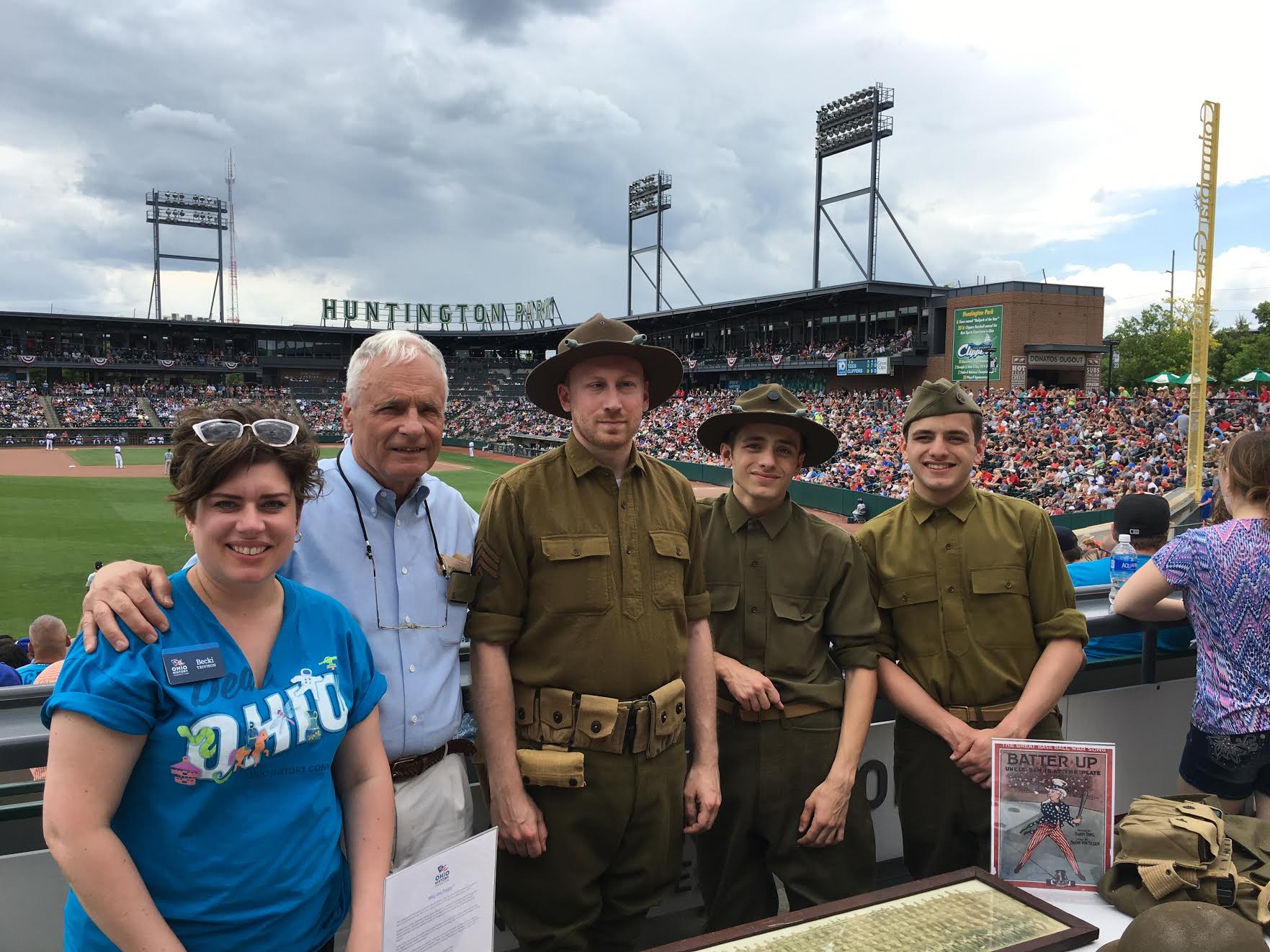 Commissioner Moe and WW1CC volunteers at the Columbus Clippers game