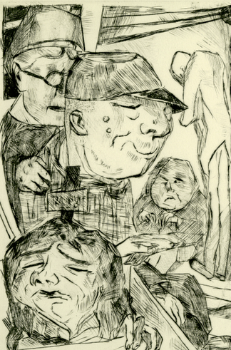 Detail from Irrenhaus Madhouse by Max Beckmann 1918