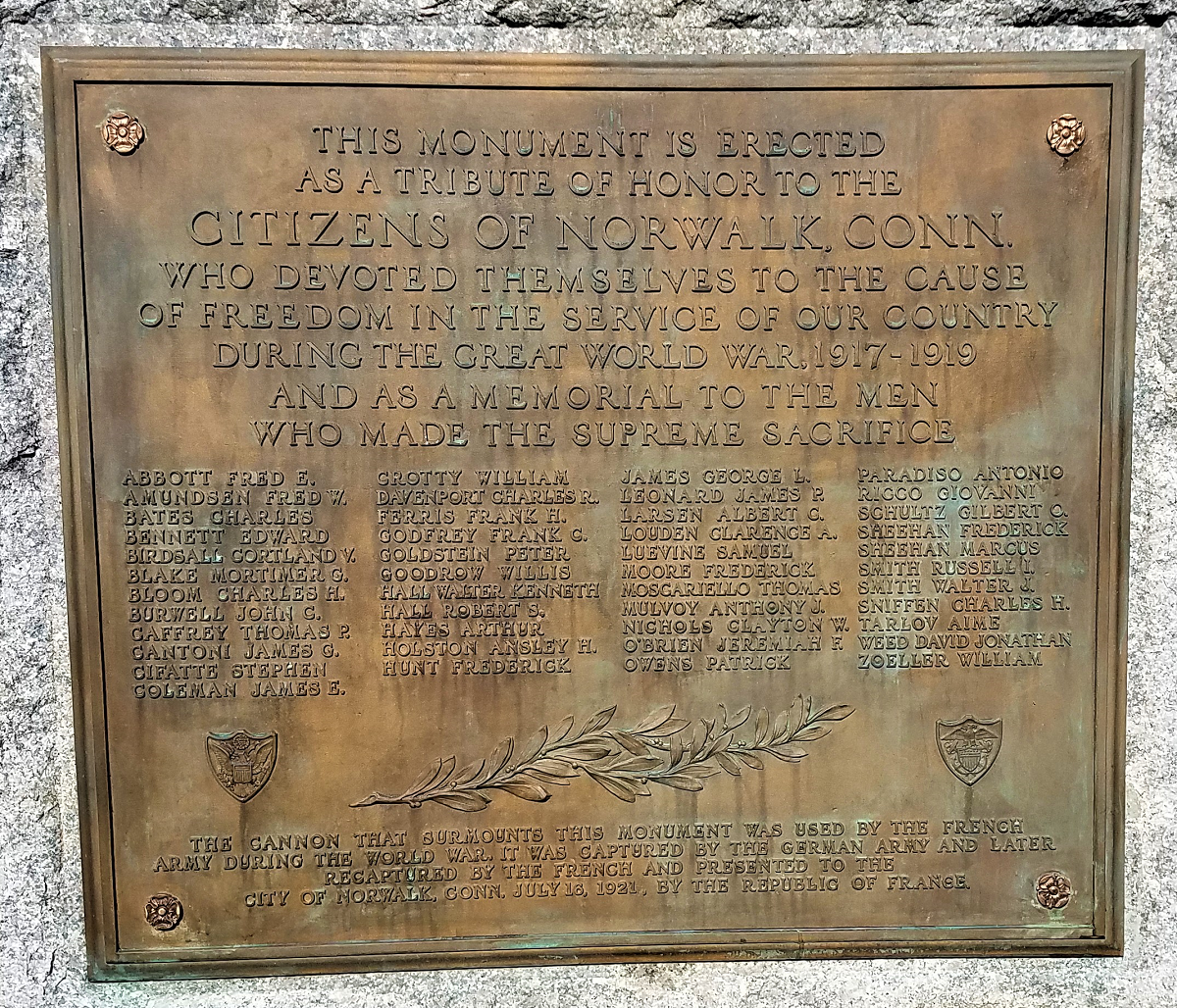 Norwalk CT Plaque