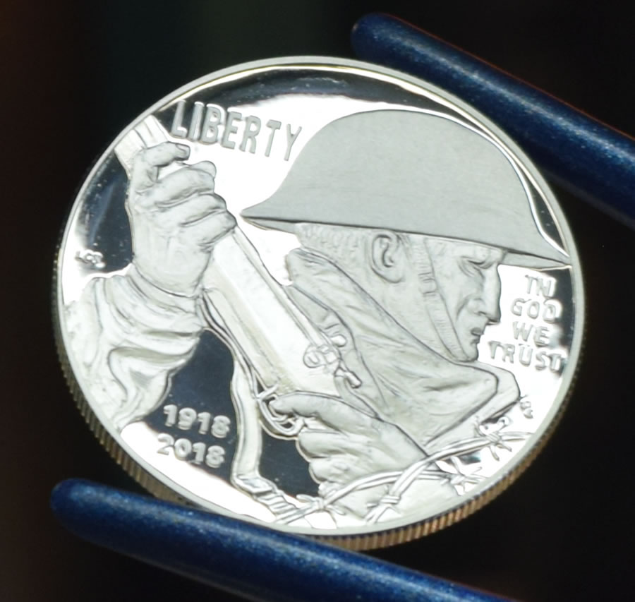 2018 P Proof World War I Centennial Silver Dollar Obverse