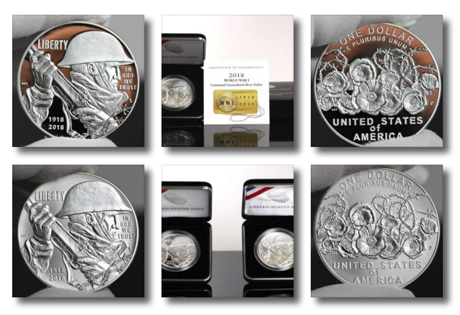 CoinNews dot net Photos of World War I Centennial 2018 Silver Dollars