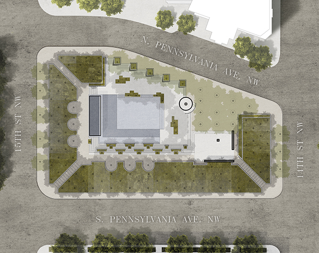 wwi memorial washington dc pershing park site design