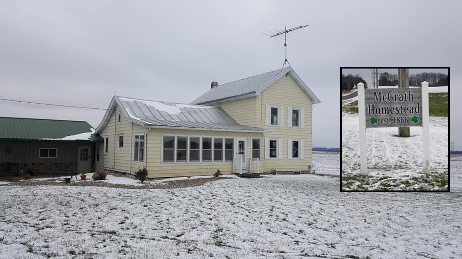 House with homestead sign inset