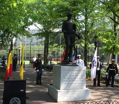 Preparations for NYC "In Flanders Fields" event in 2016.
