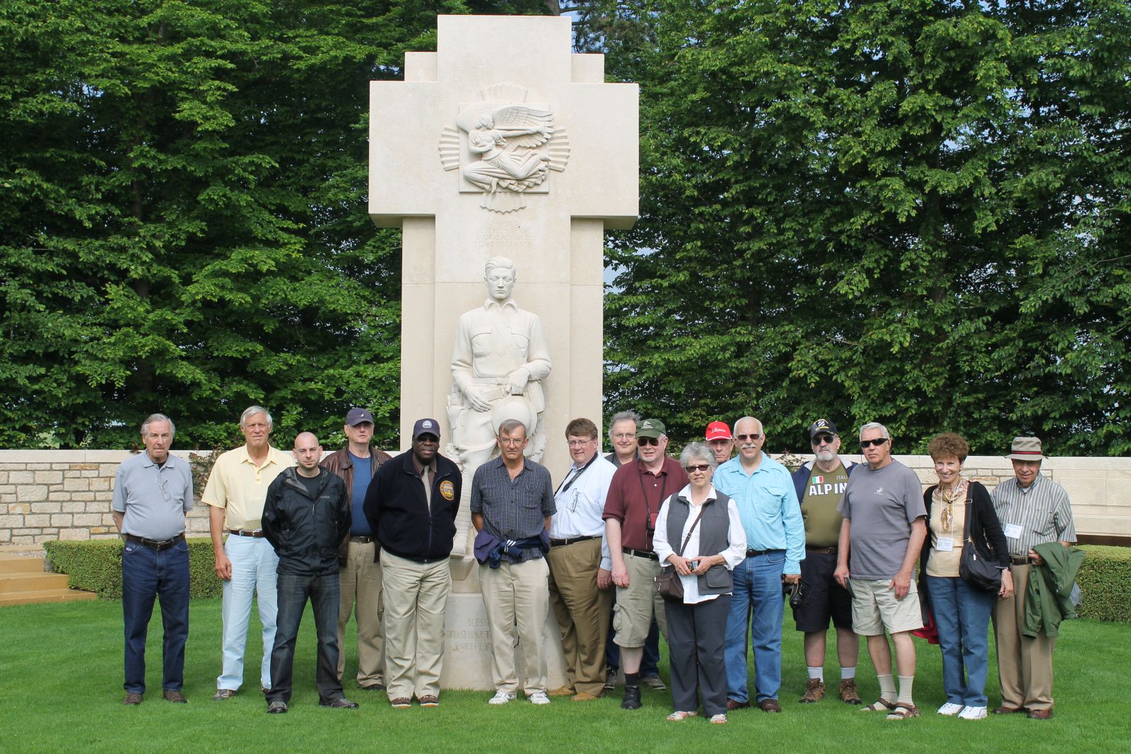Mike Hanlon with tour group at St. Mihiel Cemetery in France, 2012