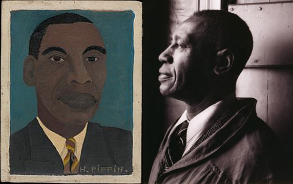 Painter Horace Pippin self portrait and portrait photo.