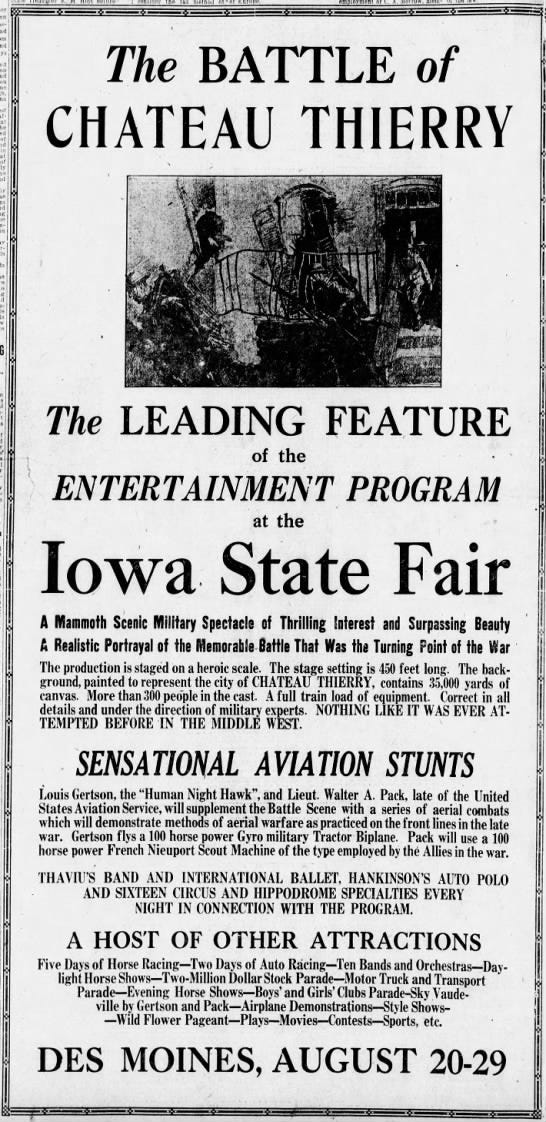 Iowa State Fair 1919 Chateau Thierry