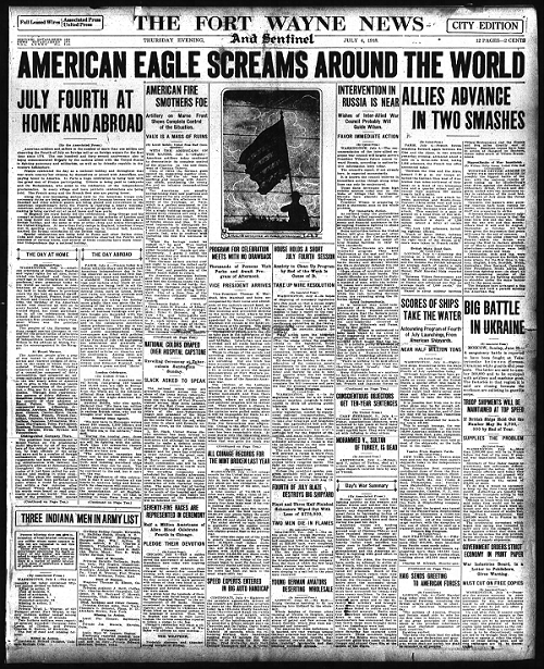The Fort Wayne Sentinel Thu Jul 4 1918 500