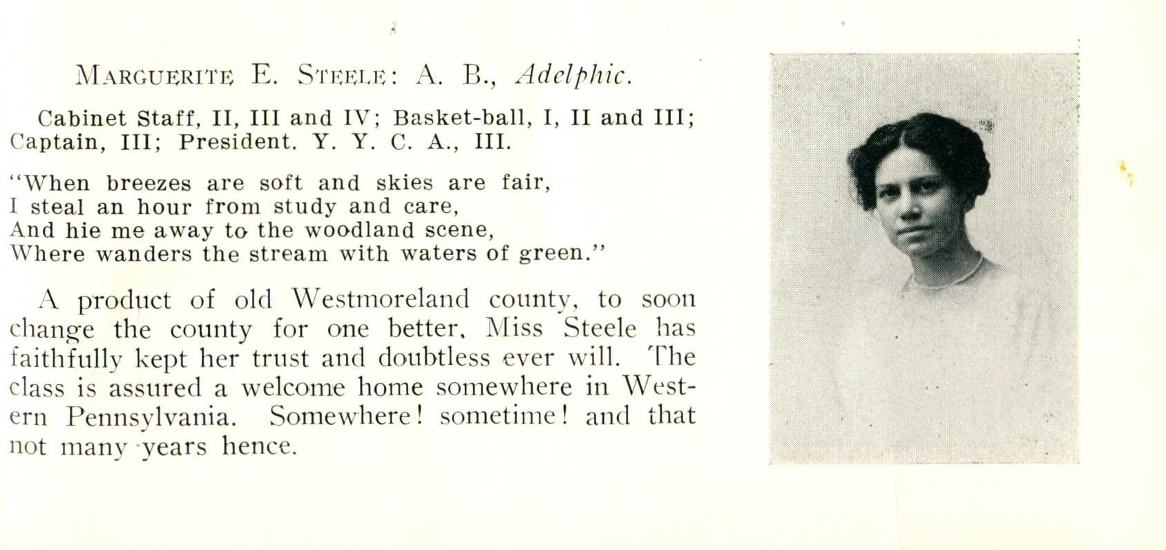 McCreary Marguerite E. Steele Class of 1914