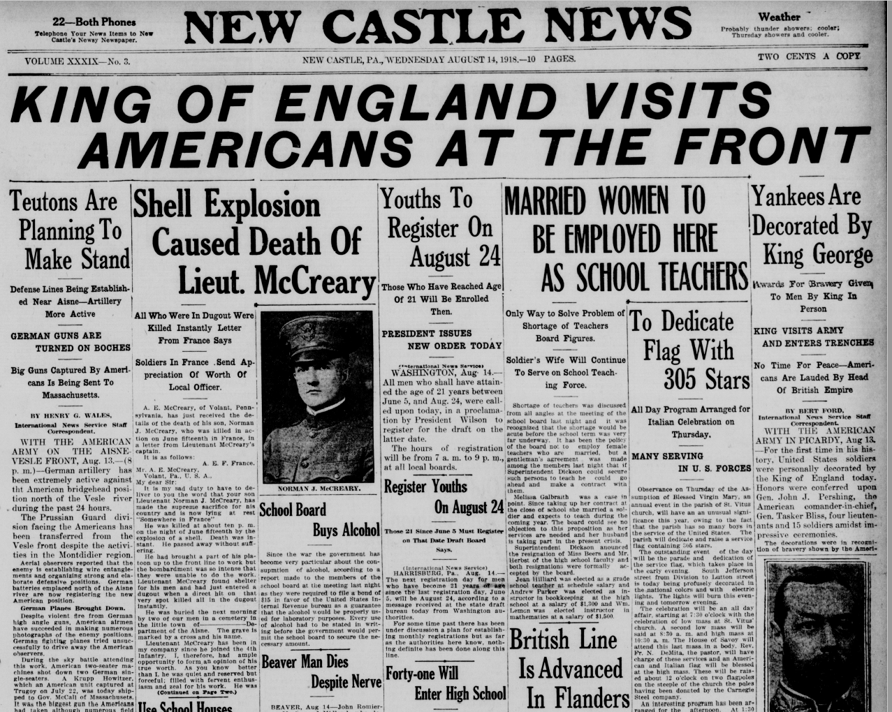Newspaper headline