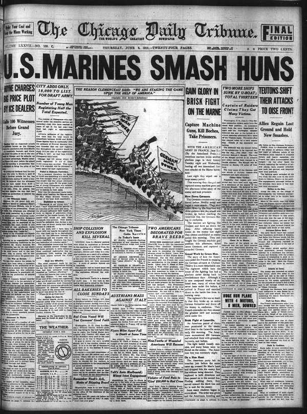 Chicago Tribune Marines Smash Huns